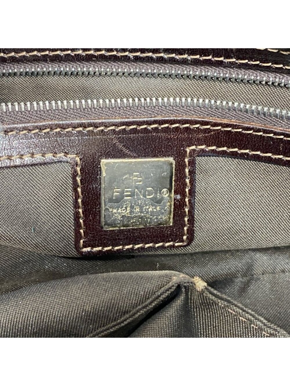 Fendi Shoulder Bag Zucca Canvas Beige Silver - Picture 5 of 10